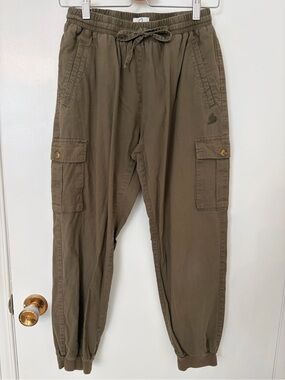 Kuwallatee Olive Drawstring Cargo Joggers for Women